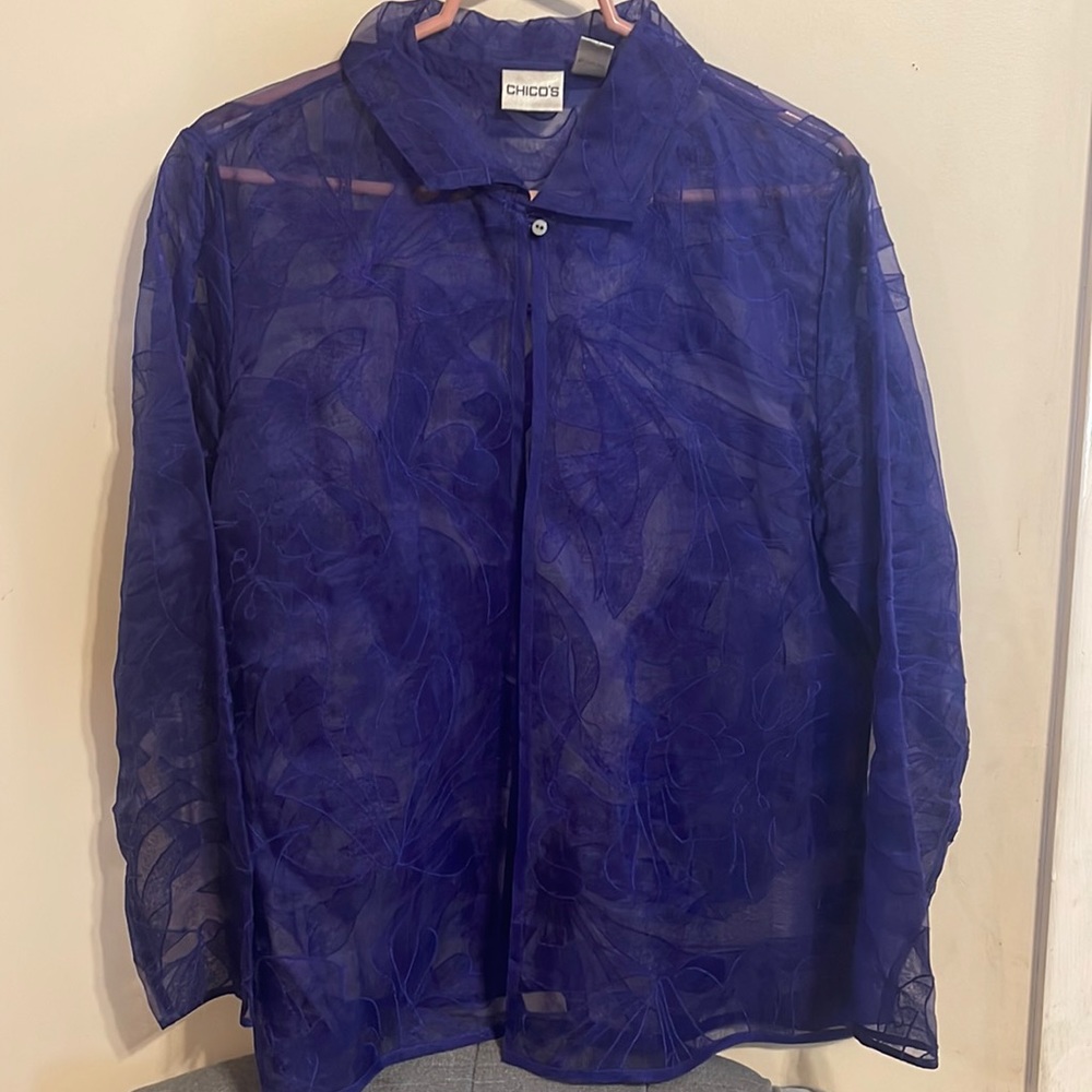 CHICO’S sheer floral blouse